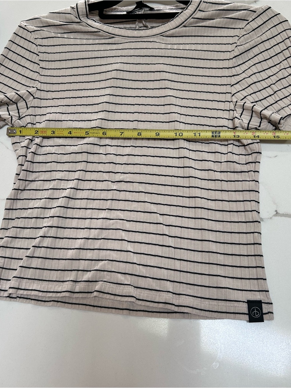 rag & bone Cream Tee with Black Pinstripes - Picture 5 of 5
